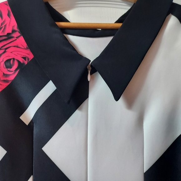 Women's Black, White and Red Joseph Ribkoff Size 8 Dress - Picture 6 of 7